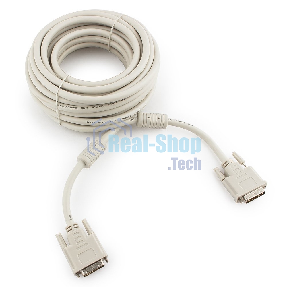 Кабель DVI-D dual link Gembird/Cablexpert CC-DVI2-10M, 25M/25M, 10м, экран, феррит.кольца, пакет