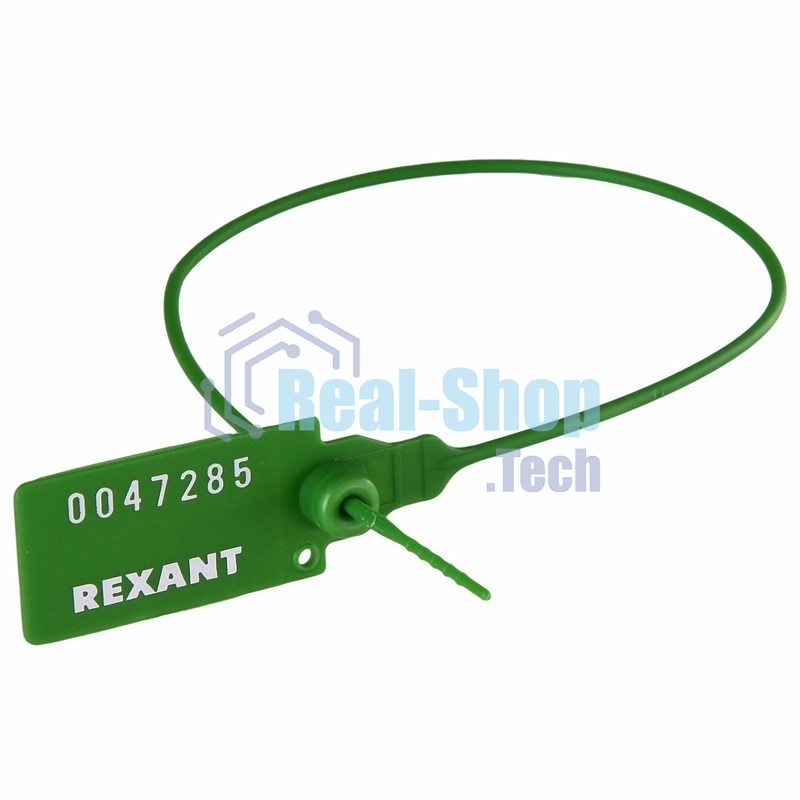 Пломба пластиковая номерная Rexant 320 мм зеленая