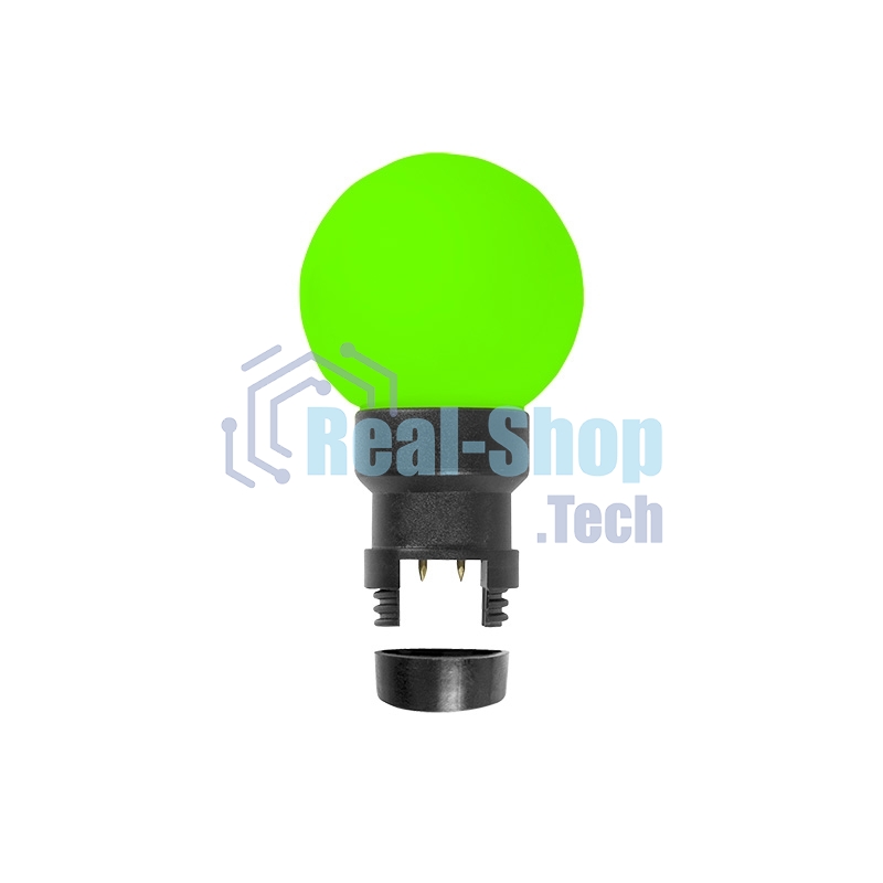 Лампа шар Neon-night 6 LED для белт-лайта, зеленый, Ø45мм, зеленая колба