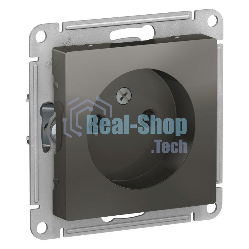 Механизм розетки 1-м СП AtlasDesign 16А IP20 без заземл. сталь SchE ATN000941