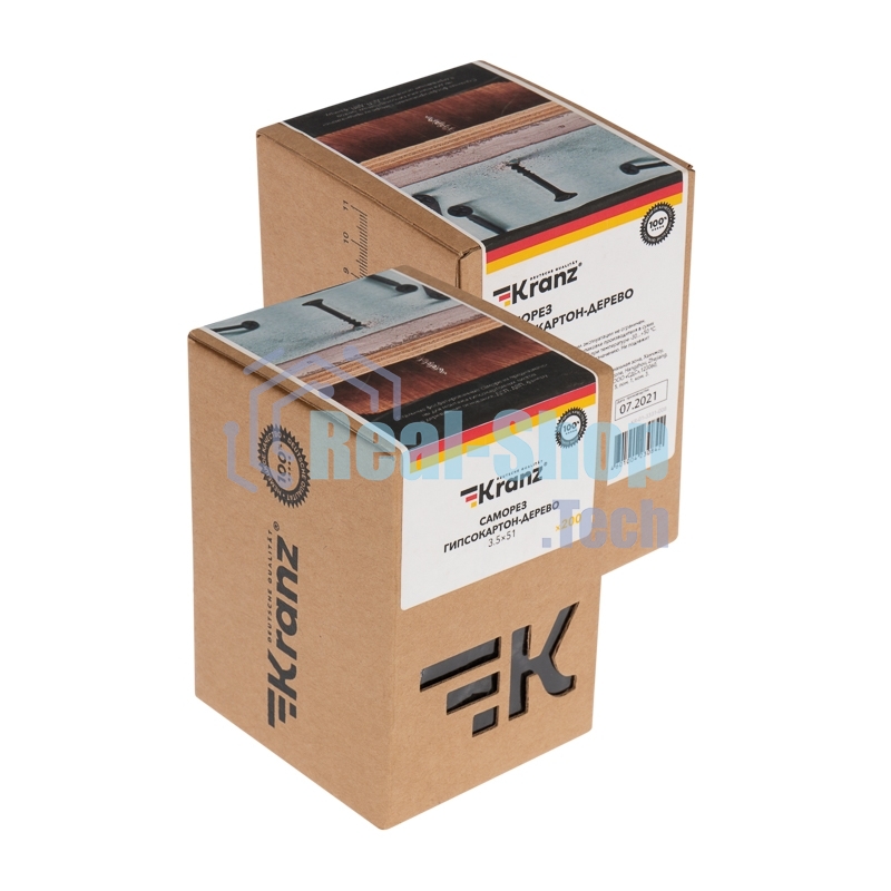 Саморез гипсокартон-дерево Kranz 3.5х51, упаковка поставщика