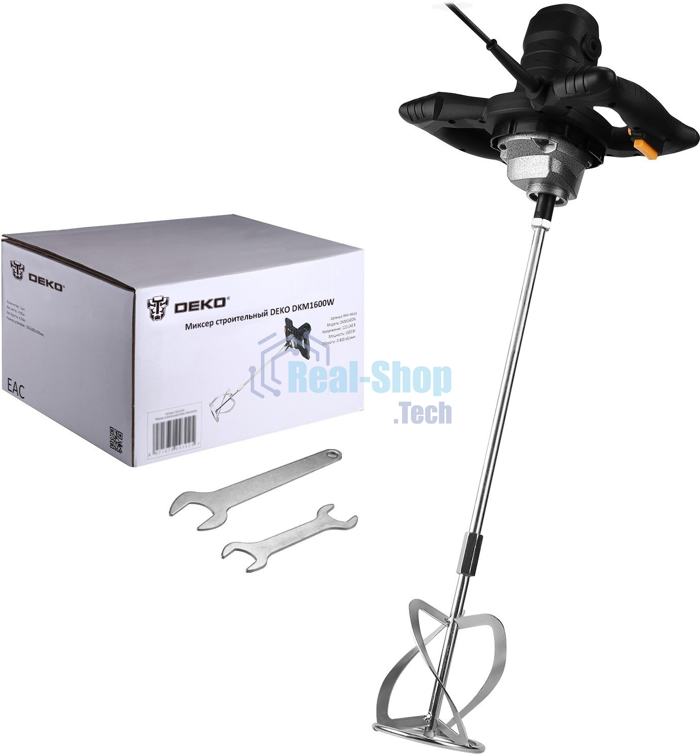 Дрель-миксер Deko DKM1600W, 1600 Вт, сетевая