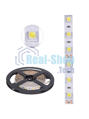 Лента светодиодная 3 м 12 В 5050 6500 К IP23 60 LED/м для БП с клеммами LAMPER