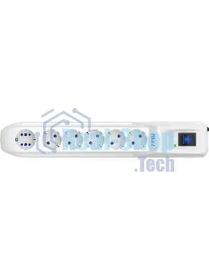 Сетевой фильтр Pilot L GP 6 розеток (5 евро + 1GP) 7 м/Surge protector Pilot L GP 6 outlets (5 EUR + 1GP) 7 m белый