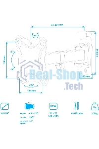 Кронштейн для телевизора Kromax CORBEL-2 черный 10