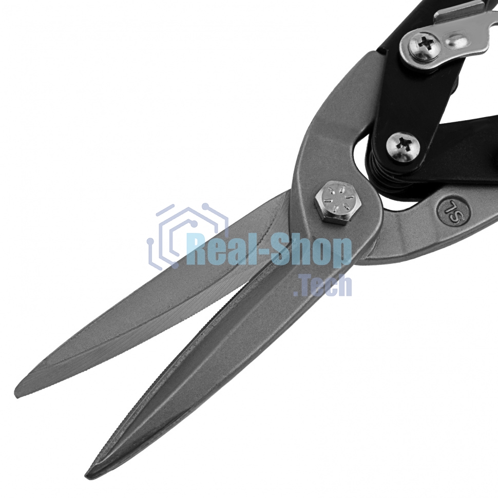 Ножницы по металлу Сибртех, удлиненные, 285 мм, пряморежущие, 2-комп.обрезиненные рук-ки