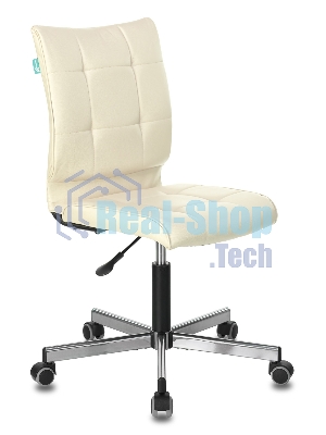 Кресло Бюрократ CH-330M/BEIGE бежевый, экокожа, 120 кг, механизм качания, без подлокотников