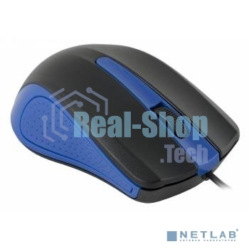 Мышь проводная Oklick 225M черный/синий, 1200 dpi, USB, кнопки - 3