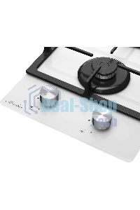 Газовая варочная панель MONSHER MGG 33 Blanc, газ, High-Tech, 30 см, автоматический электроподжиг, газ-контроль, форсунки под сжиженый газ, SABAF конфорки, чугунные решетки, белый