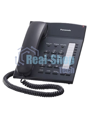 Телефон проводной Panasonic KX-TS2382RUB черный индикатор вызова,повторный набор последнего номера,4 уровня громкости звонка