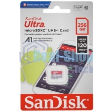 Флеш карта microSDXC 256GB SanDisk Ultra Class 10, UHS-I, R 150 МБ/с, SDSQUAC-256G-GN6MA