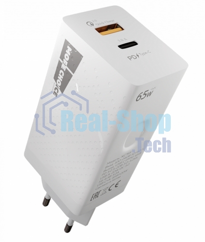 Сетевое зарядное устройство MORE CHOICE NC81a СЗУ 1USB+1Type-C 3.0A PD 20W+ QC3.0, белый