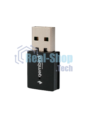 Сетевой адаптер WiFi+Bluetooth Gembird WNP-UA-013 900 Мбит, 2.4/5 ГГц, 2 антенны, USB, 802.11b/a/g/n/ac/ax, AIC8800M80