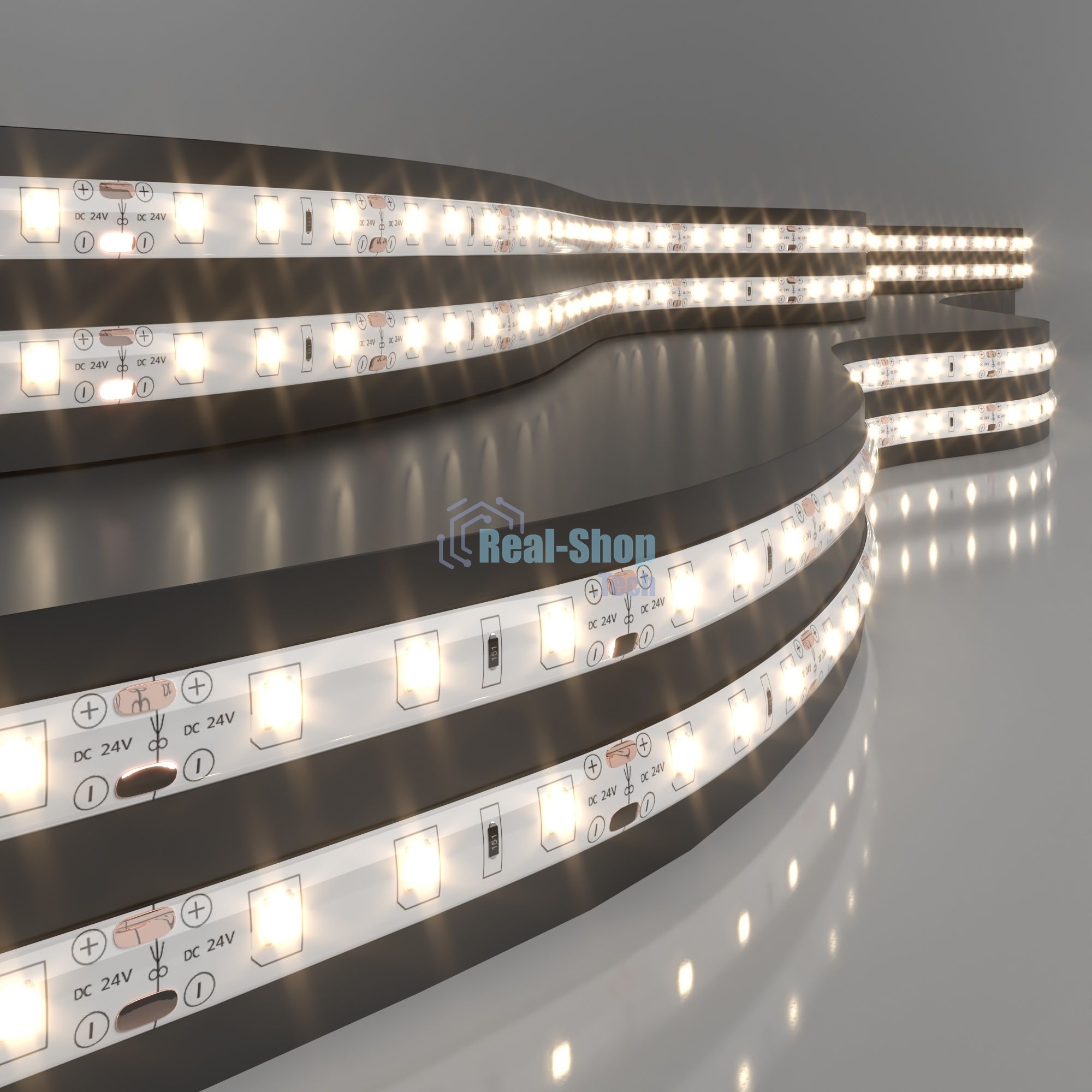 Лента светодиодная 2835 24V 60Led 4,8W IP65 / 60Led 4,8W IP65 3300K тёплый белый