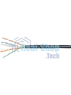 Кабель информационный Cabeus UTP-4P-Cat.6-SOLID-OUT-LSZH-UV кат.6 U/UTP LSZH универсальный 305м черный
