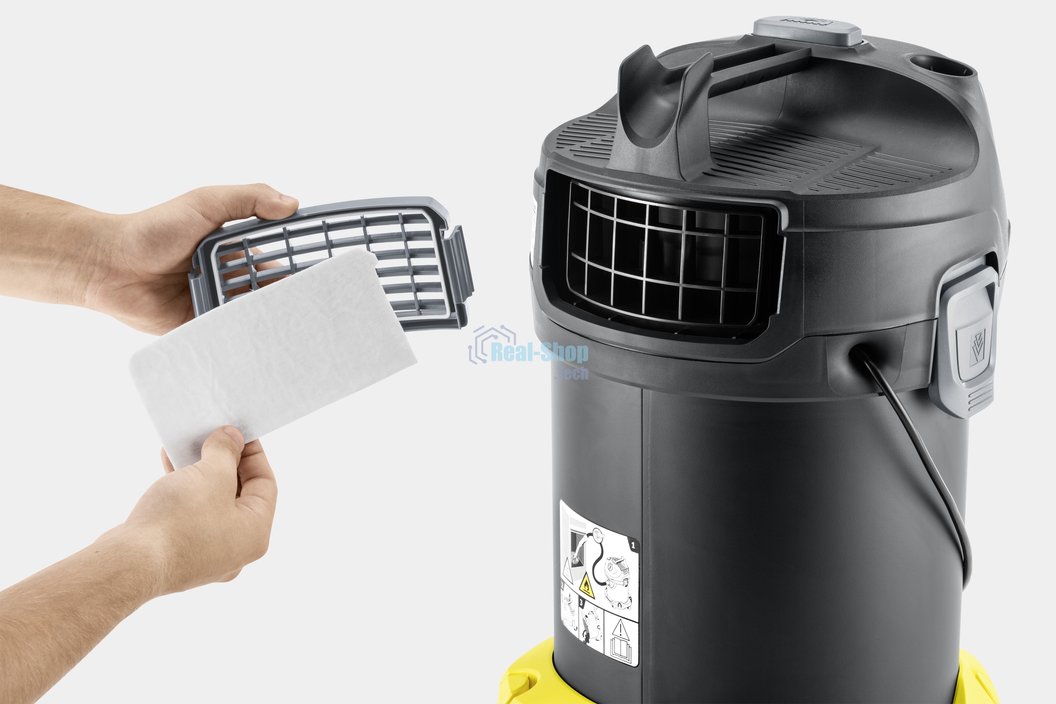 Пылесос Karcher AD 4 PREMIUM желтый/черный, 150/600 Вт, уборка сухая, пылесборник контейнер 17 л