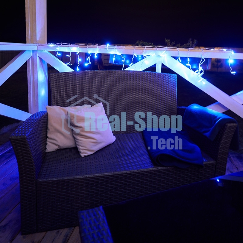 Гирлянда Neon-night Айсикл (бахрома) светодиодный, 2,4х0,6м, эффект мерцания, белый провод, 230 В, диоды БЕЛЫЕ, 88 LED