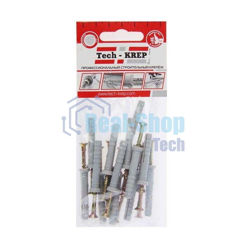 Дюбель-гвоздь 6х40 с потайной манжетой полипропилен (уп.16шт) пакет Tech-Krep 102943