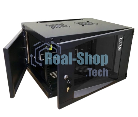 Шкаф настенный Lanmaster Next TWT-CBWNG-6U-6X6-BK 6U 550x600мм пер.дв.стекл съемные бок.пан. 60кг черный