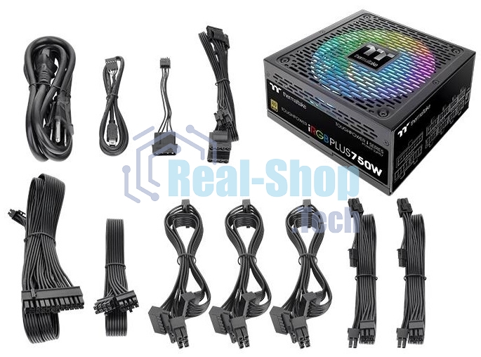 Блок питания Thermaltake Toughpower iRGb PLUS 750W RTL (PS-TPI-0750F3FDGE-1), 750Вт, 80 PLUS Gold, 140мм, модульный, черный