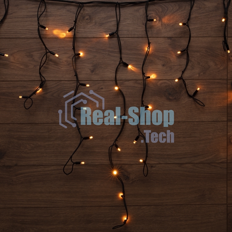 Гирлянда Neon-night Айсикл (Бахрома) светодиодная 3,2х0,9 м, с эффектом мерцания, 120 LED, черный провод каучук, теплое белое свечение