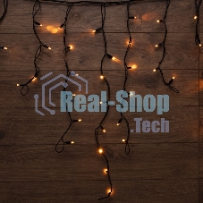 Гирлянда Neon-night Айсикл (Бахрома) светодиодная 3,2х0,9 м, с эффектом мерцания, 120 LED, черный провод каучук, теплое белое свечение