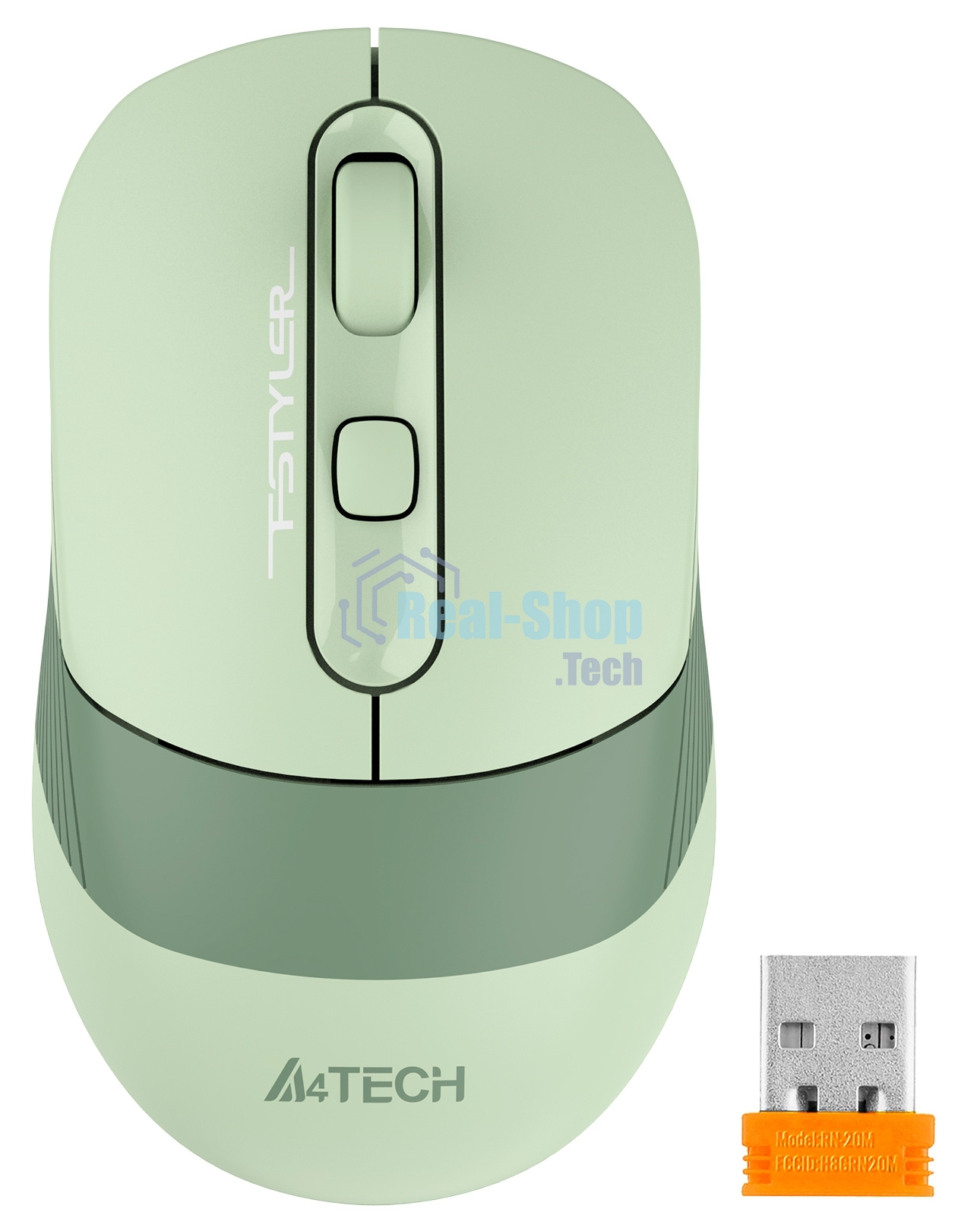 Мышь беспроводная A4Tech Fstyler FB10C зеленый, 2000 dpi, радиоканал, Bluetooth, USB, кнопки - 4