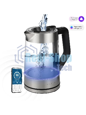 Чайник электрический POLARIS PWK1725CGLD WIFI IQ Home, 1,7 л, 2200 Вт, стекло