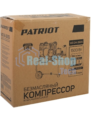 Компрессор поршневой безмасляный Patriot WO 24-260S, 260 л/мин, 8 бар, 1500 Вт, 24 л, быстросъемный 1/4