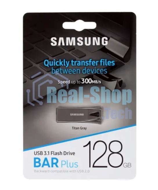 Флешка USB Samsung BAR Plus 128Gb USB USB 3.1 (up to 300Mb/s)