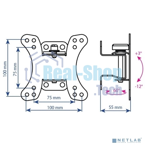 Кронштейн Kromax GALACTIC-10 черный