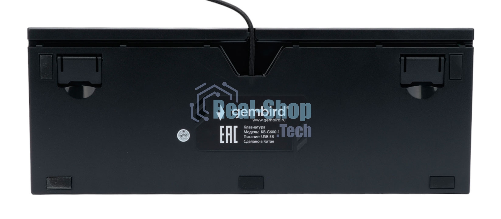 Клавиатура проводная механическая Gembird KB-G600-1, 87кл, Rainbow, коричн.свитчи, 1.8м, черная