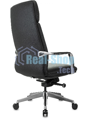 Кресло руководителя Бюрократ VEGA черный кожа крестов. алюминий