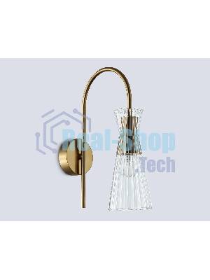 Настенный светильник Ambrella light LH55705 BS/CL латунь/прозрачный E14 max 40W 220*90*300
