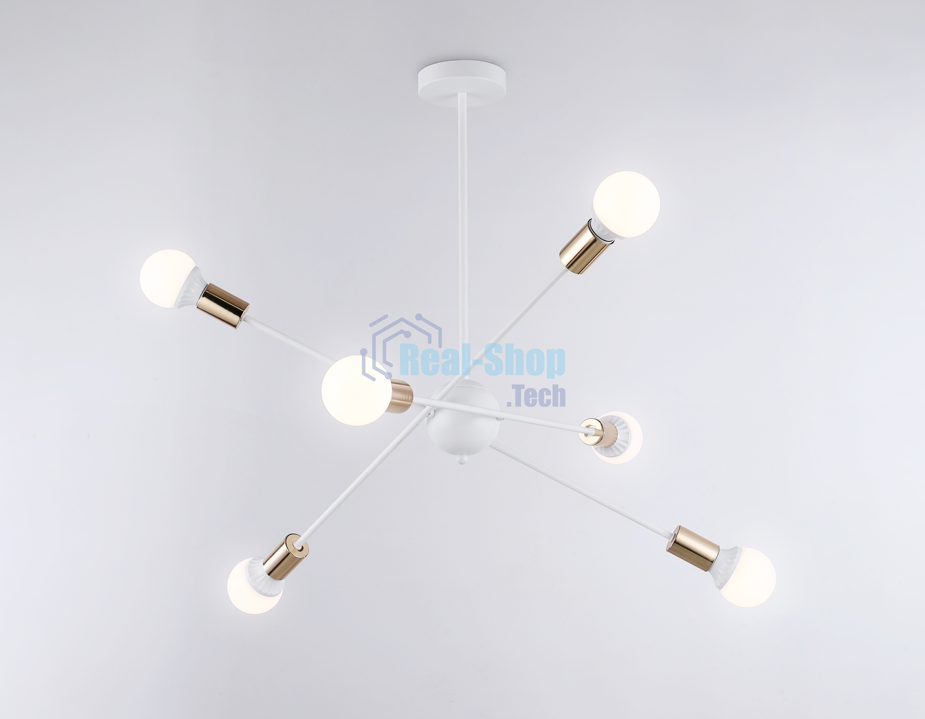 Светильник Ambrella light TR80432/6 WH/GD белый/золото E27/6 max 60W D950*730