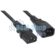 Кабель питания монитор-компьютер Cabeus PC-189-VDE-1.8M IEC 320 C13, вилка IEC 60320 С14, 1.8 м, 10А, количество проводов и сечении 3x0,75 мм2, черный