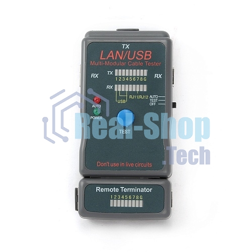 Тестер LAN Cablexpert NCT-2, 100/1000 Base-TX, для UTP, STP, RJ-11, USB-кабеля