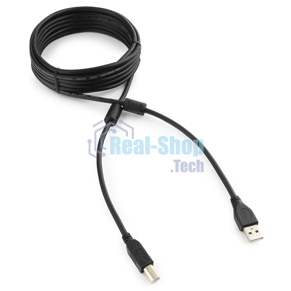 Кабель Gembird/Cablexpert USB 2.0 Pro, AM/BM, 4.5м, экран,2феррит.кольца, черный, пакет