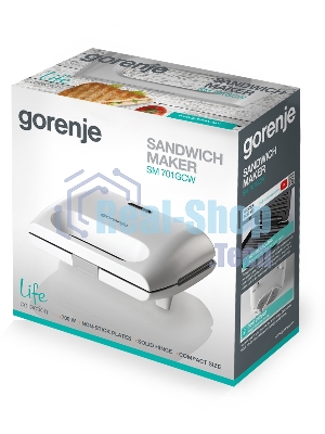 Сэндвичница электрическая Gorenje SM701GCW 700Вт белый