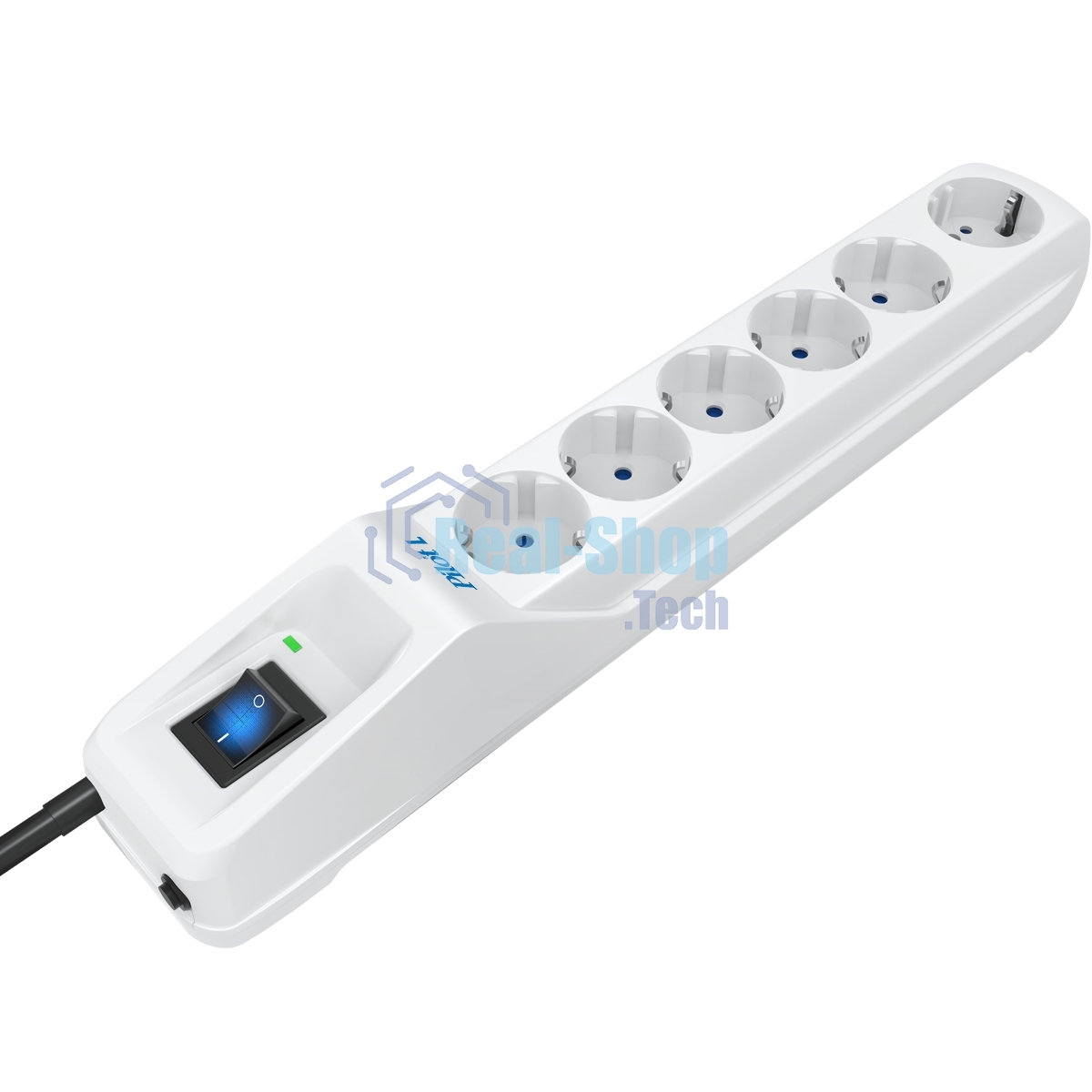 Сетевой фильтр Pilot L GP 6 розеток (5 евро + 1GP) 7 м/Surge protector Pilot L GP 6 outlets (5 EUR + 1GP) 7 m белый