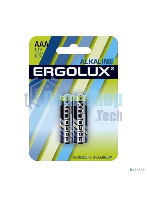 Элемент питания алкалиновый Ergolux LR03 BL-2 1.5В Alkaline (блист.2шт)