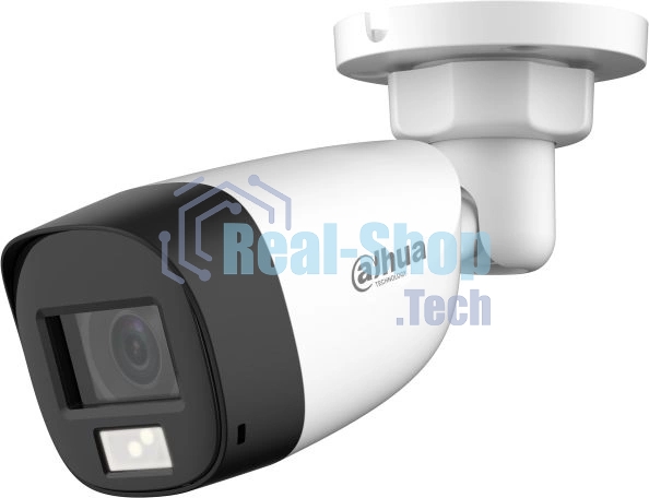 Уличная цилиндрическая HDCVI-видеокамера Dahua DH-HAC-HFW1200CLP-IL-A-0280B-S6 с интеллектуальной двойной подсветкой 2Мп, объектив 2.8мм, ИК 20м, LED 20м, IP67, корпус: металл, быстрый монтаж