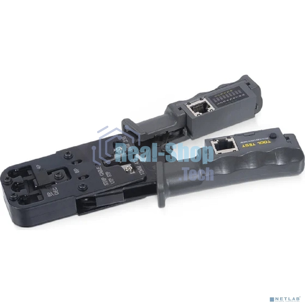 Инструмент для обжима проводников Cabeus, RJ-45, RJ-12, RJ-11, с тестером, 3 в 1, (HT-2010NT (HT-022))