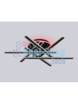 Потолочный светодиодный светильник FA8908 BK/CH черный/хром 125W 3000-6400K+RGB 800*770*160 (ПДУ ИК)