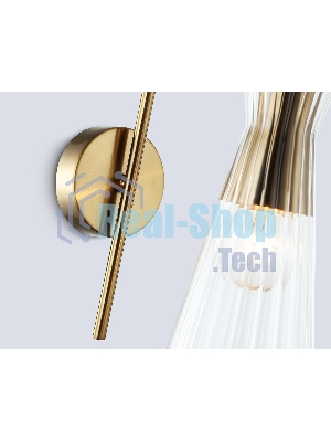 Настенный светильник Ambrella light LH55705 BS/CL латунь/прозрачный E14 max 40W 220*90*300