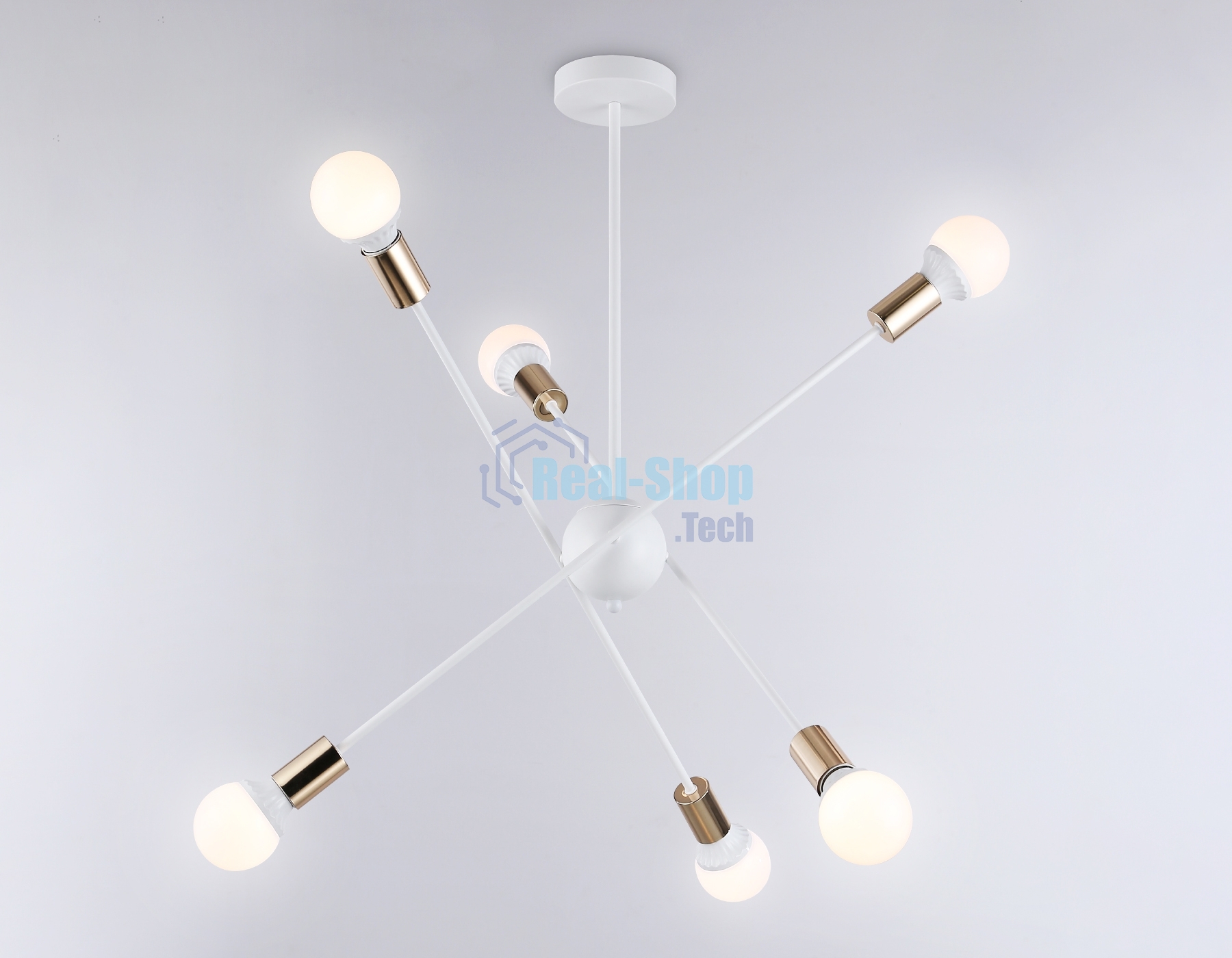 Светильник Ambrella light TR80432/6 WH/GD белый/золото E27/6 max 60W D950*730