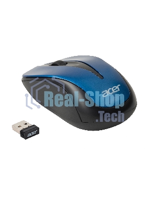 Мышь беспроводная Acer OMR132 синий/черный, 1000 dpi, радиоканал, USB, кнопки - 3