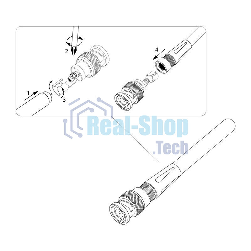 Разъем Rexant штекер BNC под винт с колпачком