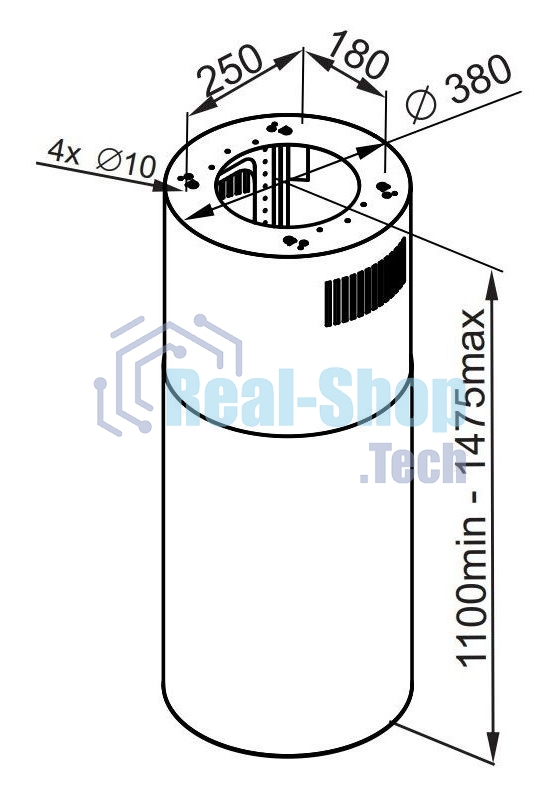 Вытяжка островная Maunfeld Lee Isla 39 нержавеющая сталь, 38 см, 1000 куб. м/ч, 52 дБ