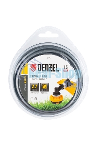 Леска для триммера Denzel армированная алюминием квадратная, 2,7мм х 15м, блистер ALUFLEX